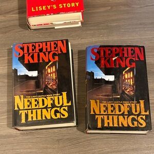 Stephen King "Needful Things" Hardcover Book - Black/Yellow/Red Cover